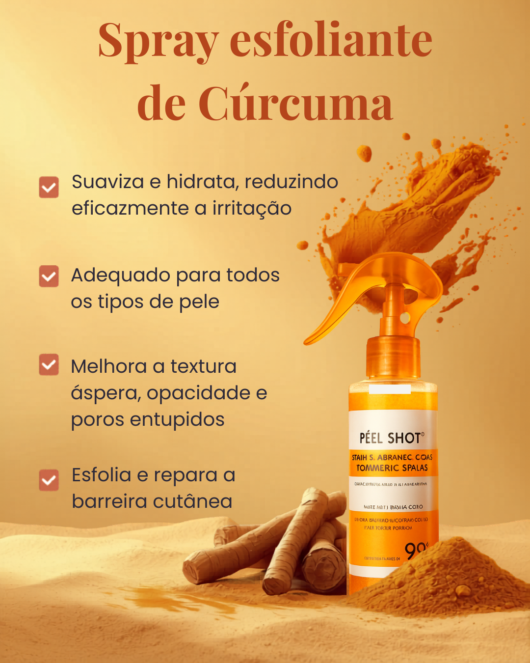 Spray Corporal de Cúrcuma — ADEUS MANCHAS NAS AXILAS, JOELHOS E COTOVELOS